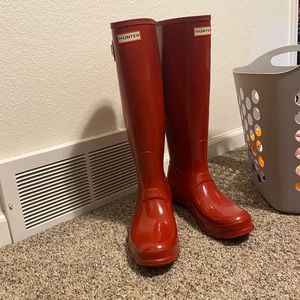 Red hunter boots